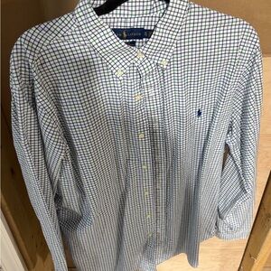 Ralph Lauren Green & Blue Windowpane Check Button-Down Shirt